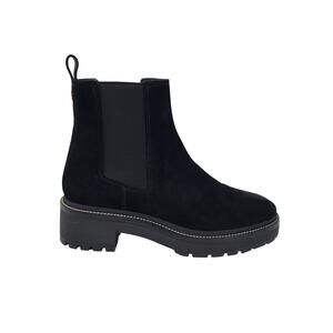 Tory Burch Suede Boots Lug 50MM Nat Miller Bootie Perfect Black 85108 Size 8
